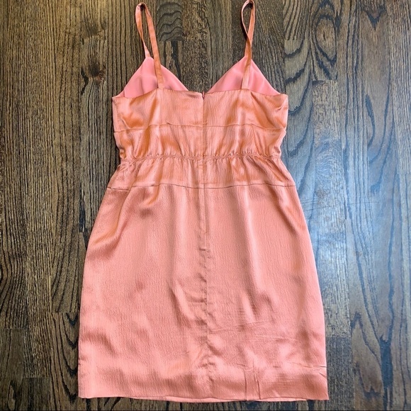 J Crew Coral Silk Slip Dress Sz 4 - Picture 4 of 8